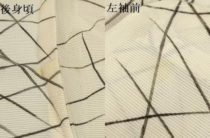 平和屋着物＊夏物 小紋 絽 舞葉文 正絹 逸品 AABA5796sx