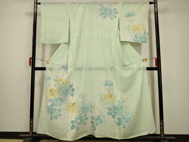 平和屋着物＊夏物 訪問着 絽 紫陽花 銀彩 正絹 逸品 AABA5798sx