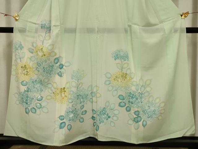 平和屋着物＊夏物 訪問着 絽 紫陽花 銀彩 正絹 逸品 AABA5798sx