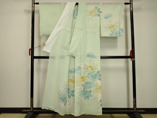 平和屋着物＊夏物 訪問着 絽 紫陽花 銀彩 正絹 逸品 AABA5798sx