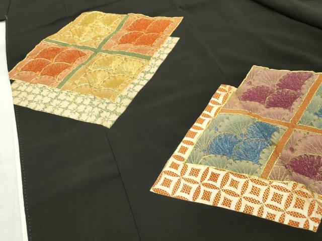 平和屋着物■豪華黒留袖　駒刺繍　花菱文　金彩　三越扱い　正絹　逸品　AABA6092cs