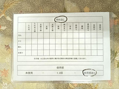 平和屋着物◎六通柄袋帯　道長鳳凰草花文　金銀糸　正絹　逸品　AABA6250yx