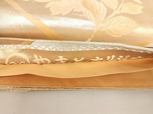 平和屋着物◎六通柄袋帯　唐織　草花文　金銀糸　正絹　逸品　AABA6275yx