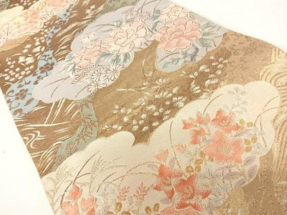平和屋着物◎西陣　六通柄袋帯　唐織　光琳優美文　金糸　正絹　逸品　AABA6289yx