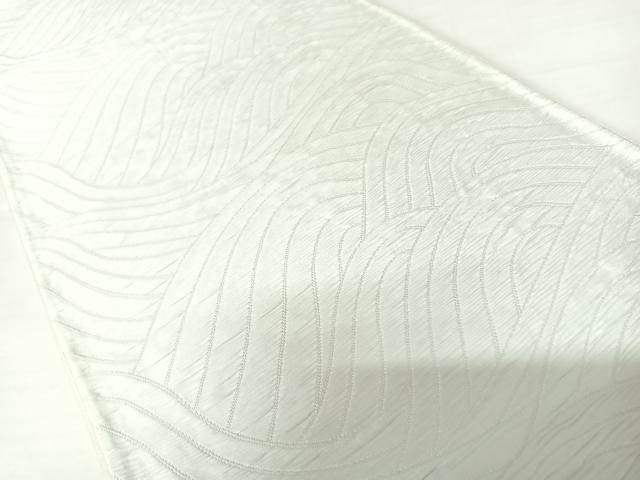 平和屋着物◎六通柄袋帯　ふくれ織　立波文　正絹　逸品　AABA6290yx