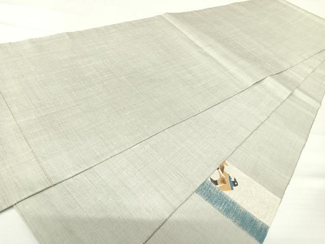 平和屋着物◎太鼓柄袋帯 紬地 花鳥文 正絹 逸品 AABA6309yx