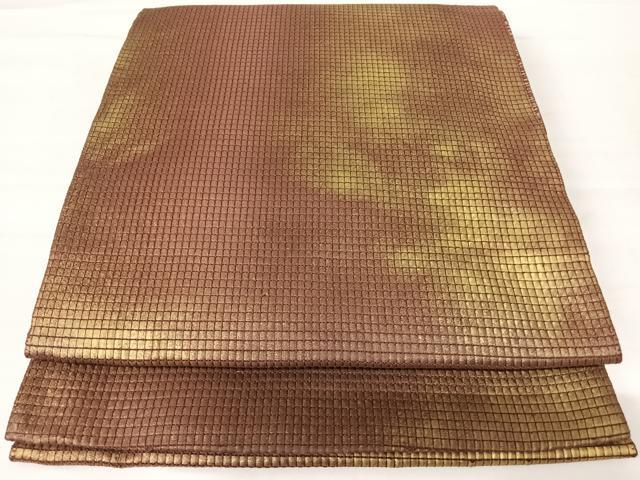 平和屋着物◎六通柄袋帯 霞文 金彩 正絹 逸品 AABA6373yx