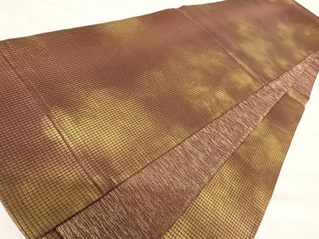 平和屋着物◎六通柄袋帯 霞文 金彩 正絹 逸品 AABA6373yx
