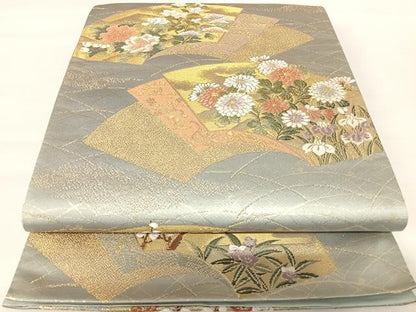 平和屋着物◎六通柄袋帯 唐織 琳派屏風錦 金糸 正絹 逸品 AABA6381yx