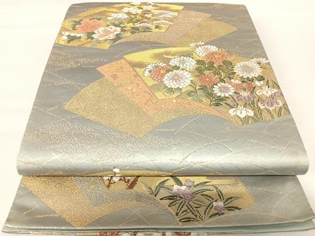 平和屋着物◎六通柄袋帯 唐織 琳派屏風錦 金糸 正絹 逸品 AABA6381yx