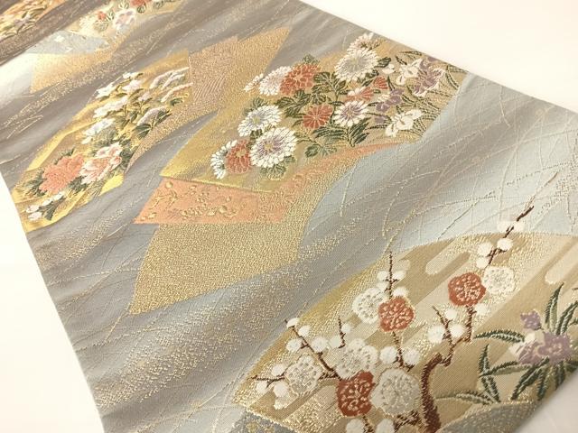 平和屋着物◎六通柄袋帯 唐織 琳派屏風錦 金糸 正絹 逸品 AABA6381yx