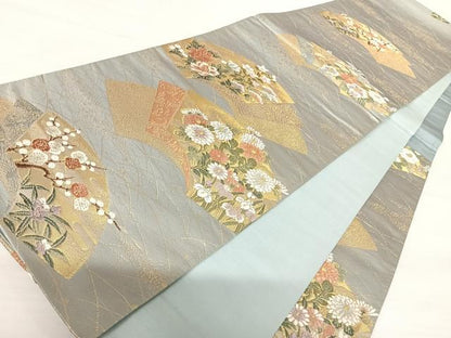 平和屋着物◎六通柄袋帯 唐織 琳派屏風錦 金糸 正絹 逸品 AABA6381yx