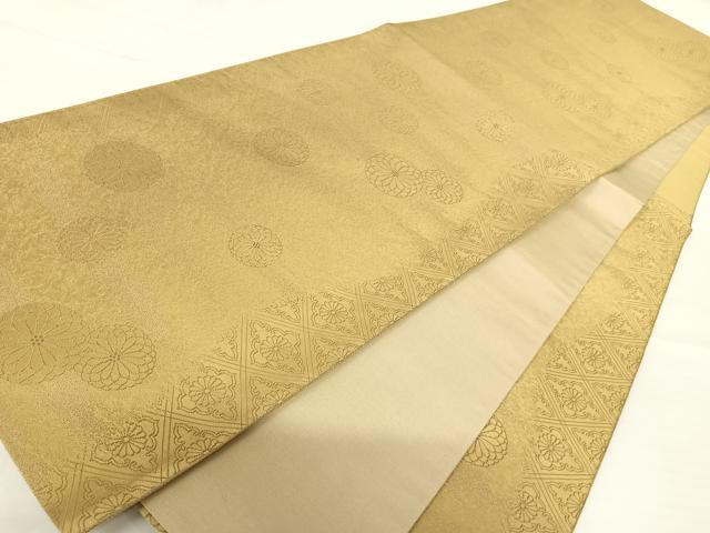 平和屋着物◎六通柄袋帯　紹紦　君子菊　金糸　正絹　逸品　AABA6388yx