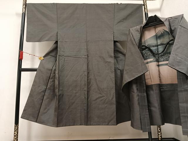 平和屋着物●男性 本場大島紬 アンサンブル 100亀甲 総詰め 正絹 逸品 AABA6406ph