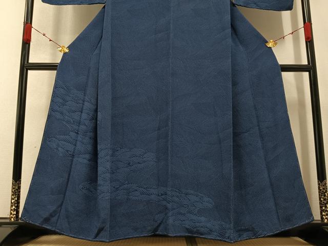 平和屋着物●訪問着　江戸小紋　立波文　正絹　逸品　未使用　AABA6410ph