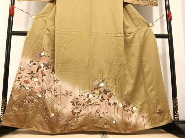 平和屋着物●訪問着 枝花文 暈し染め 金彩 やまと誂製 正絹 逸品 未使用 AABA6411ph