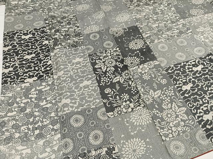 平和屋着物●上質な小紋 紬地 型染め 花唐草文 正絹 逸品 AABA6420ph