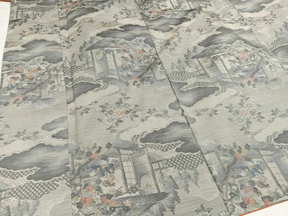 平和屋着物●本場大島紬 一元7マルキ 総絣 女人風景花文 正絹 逸品 未使用 AABA6421ph