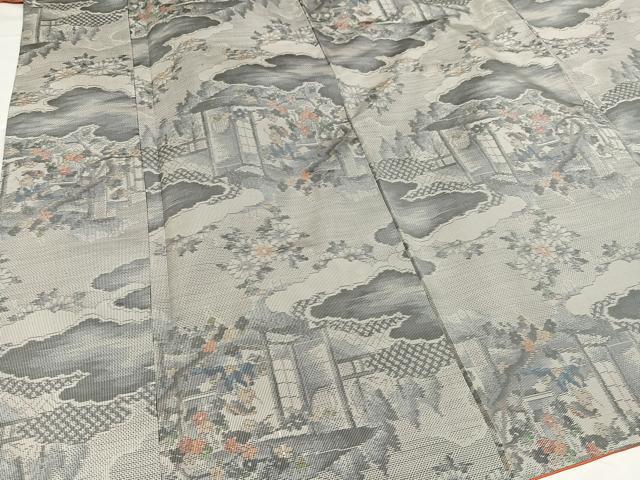 平和屋着物●本場大島紬 一元7マルキ 総絣 女人風景花文 正絹 逸品 未使用 AABA6421ph