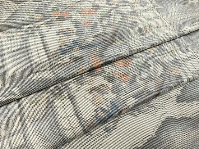 平和屋着物●本場大島紬 一元7マルキ 総絣 女人風景花文 正絹 逸品 未使用 AABA6421ph