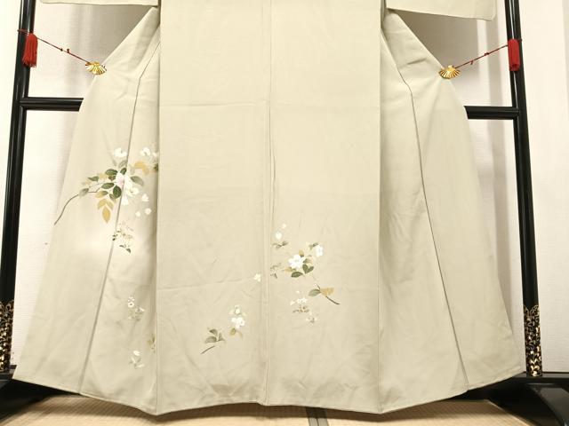 平和屋着物●訪問着　友禅　枝花文　暈し染め　正絹　逸品　AABA6430ph