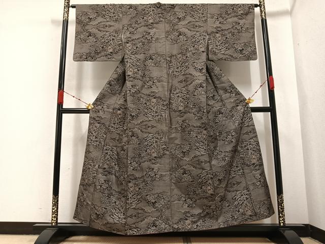 平和屋着物●本場大島紬 カタス9マルキ 総絣 風景樹林文 正絹 逸品 AABA6446ph