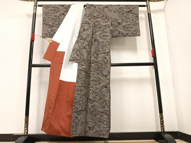 平和屋着物●本場大島紬 カタス9マルキ 総絣 風景樹林文 正絹 逸品 AABA6446ph