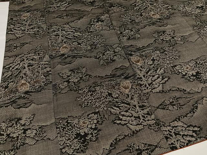平和屋着物●本場大島紬 カタス9マルキ 総絣 風景樹林文 正絹 逸品 AABA6446ph