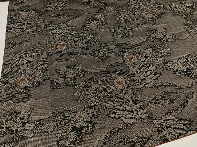 平和屋着物●本場大島紬 カタス9マルキ 総絣 風景樹林文 正絹 逸品 AABA6446ph