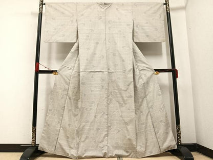 平和屋着物●本場大島紬　白大島　一元絣　霞文　正絹　逸品　AABA6451ph