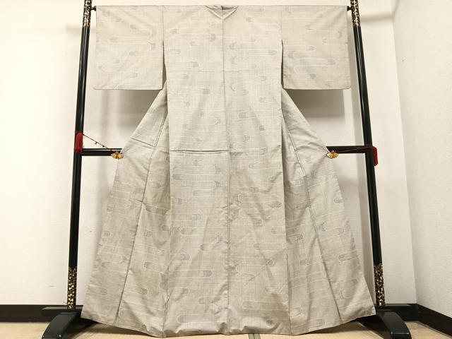 平和屋着物●本場大島紬　白大島　一元絣　霞文　正絹　逸品　AABA6451ph