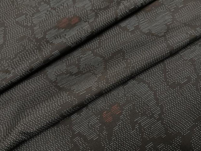 平和屋着物●本場大島紬 草花文 正絹 逸品 AABA6459ph