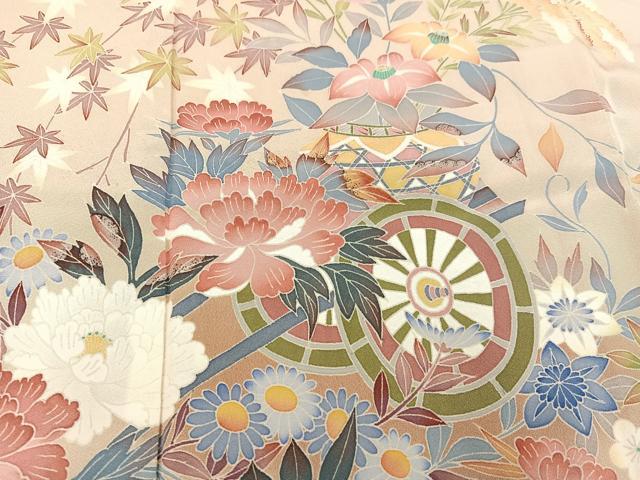 平和屋着物●本加賀友禅作家　茶谷孝志　色留袖　花車文　高島屋扱い　正絹　逸品　AABA6462ph
