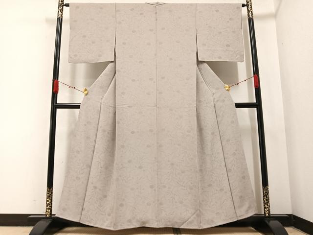 平和屋着物●上質な小紋 型染め 草花文 正絹 逸品 AABA6465ph