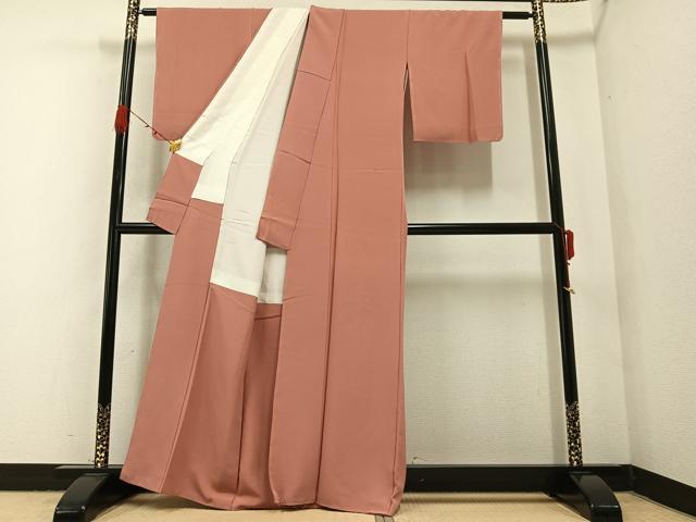 平和屋着物●上質な色無地　宍色　正絹　逸品　未使用　AABA6467ph