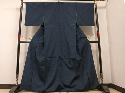 平和屋着物●お召 流水文 正絹 逸品 AABA6468ph