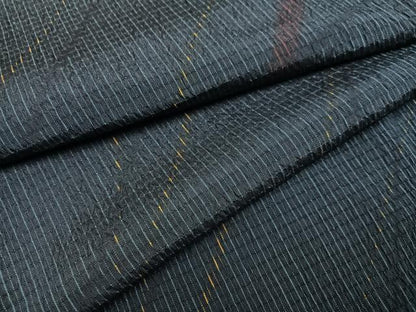 平和屋着物●お召 流水文 正絹 逸品 AABA6468ph