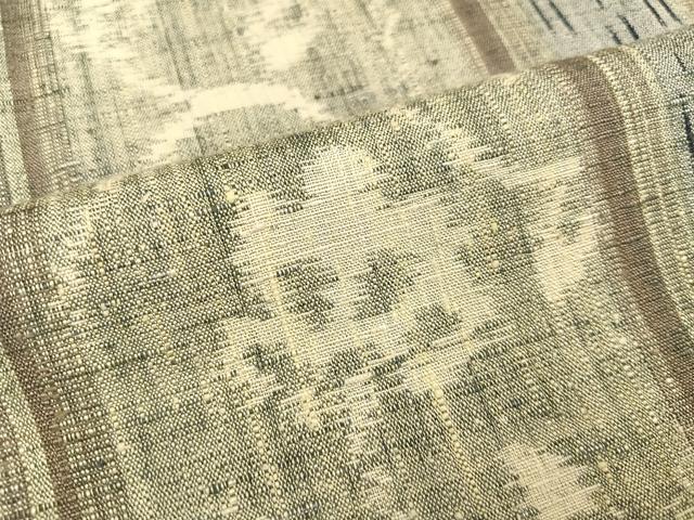 平和屋着物●上質な紬 麻の葉花間道 正絹 逸品 AABA6475ph