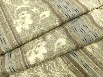 平和屋着物●上質な紬 麻の葉花間道 正絹 逸品 AABA6475ph