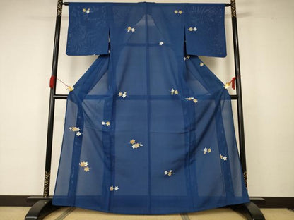 平和屋着物＊夏物 小紋 絽 楓文 正絹 逸品 AABA6482jd