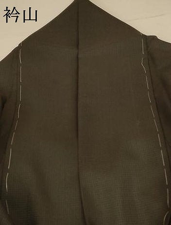 平和屋着物＊夏物 紗紬 黒蝋館 格子 藍媚茶色 正絹 逸品 AABA6486jd