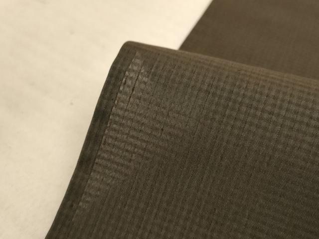 平和屋着物＊夏物 紗紬 黒蝋館 格子 藍媚茶色 正絹 逸品 AABA6486jd