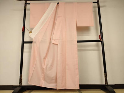 平和屋着物＊夏物 色無地 縦絽 芝紋紗 洒落柿色 正絹 逸品 未使用 AABA6487jd