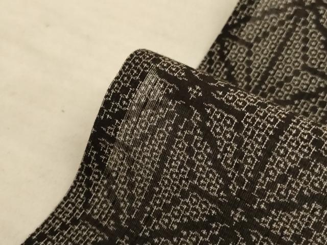 平和屋着物＊夏物 結城紬 夏結城 100亀甲 麻の葉文様 正絹 逸品 AABA6489jd
