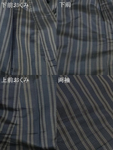 平和屋着物＊夏物 小紋 絽 縞 正絹 逸品 AABA6493jd