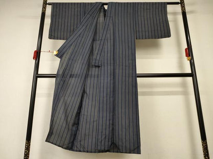 平和屋着物＊夏物 小紋 絽 縞 正絹 逸品 AABA6493jd