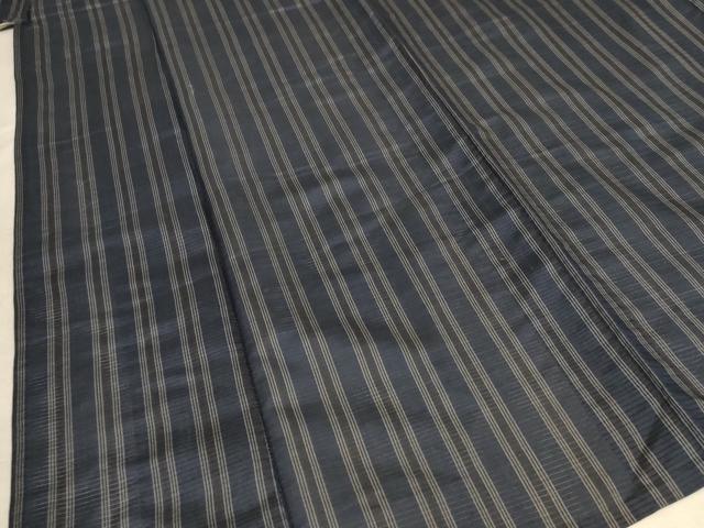 平和屋着物＊夏物 小紋 絽 縞 正絹 逸品 AABA6493jd