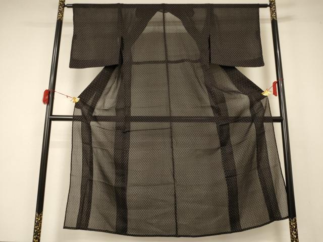 平和屋着物＊夏物 紗紬 十字絣文様 正絹 逸品 AABA6497jd