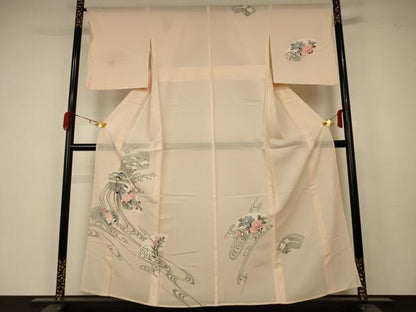 平和屋着物＊夏物 訪問着 絽 流水扇面花文 やまと誂製 正絹 逸品 AABA6498jd