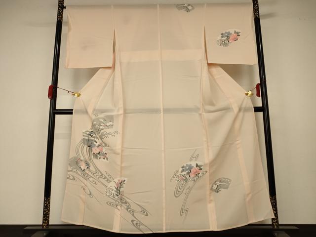 平和屋着物＊夏物 訪問着 絽 流水扇面花文 やまと誂製 正絹 逸品 AABA6498jd